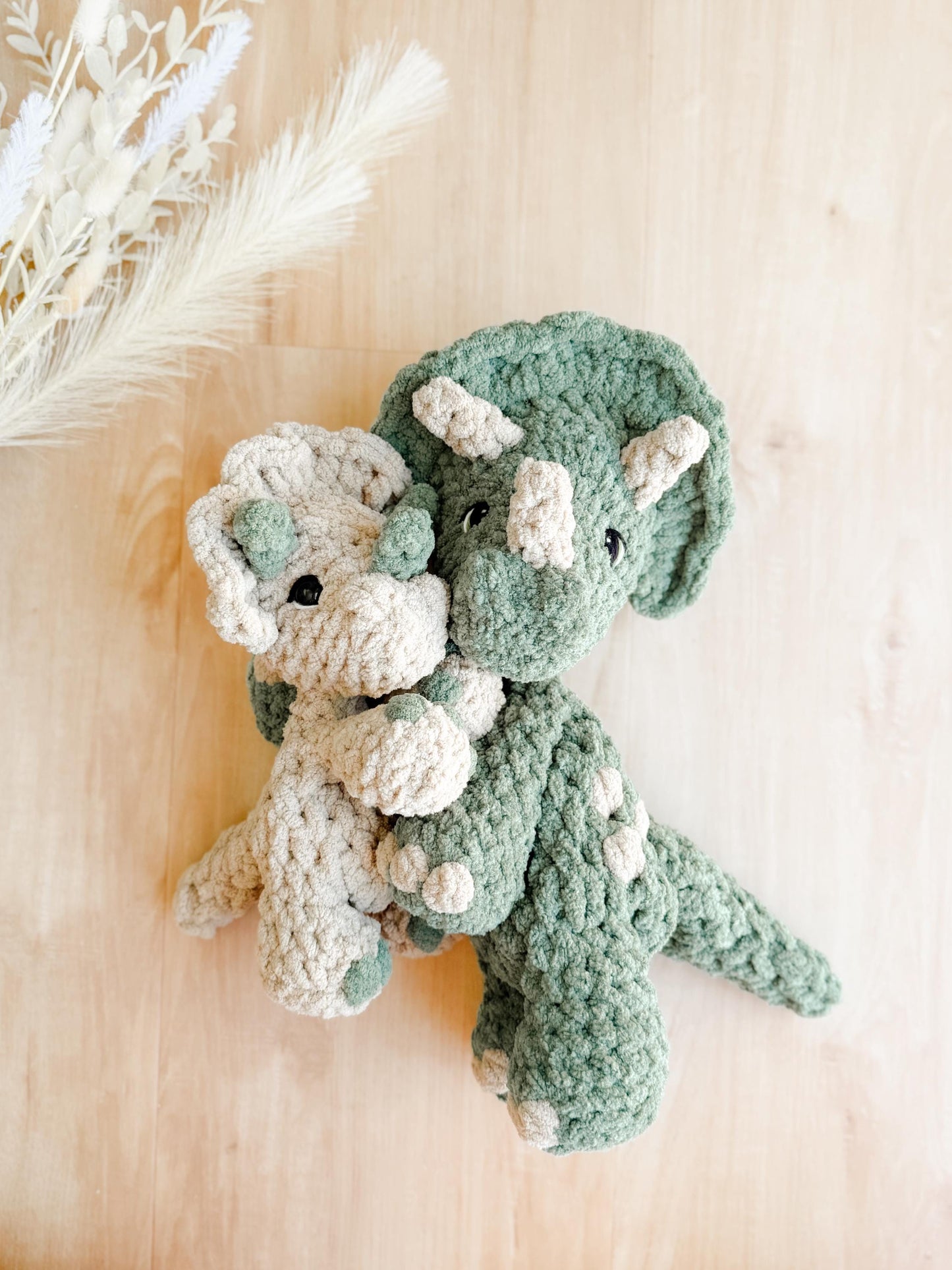 Theo & Tiny Triceratops crochet pattern bundle | NO SEW crochet pattern |