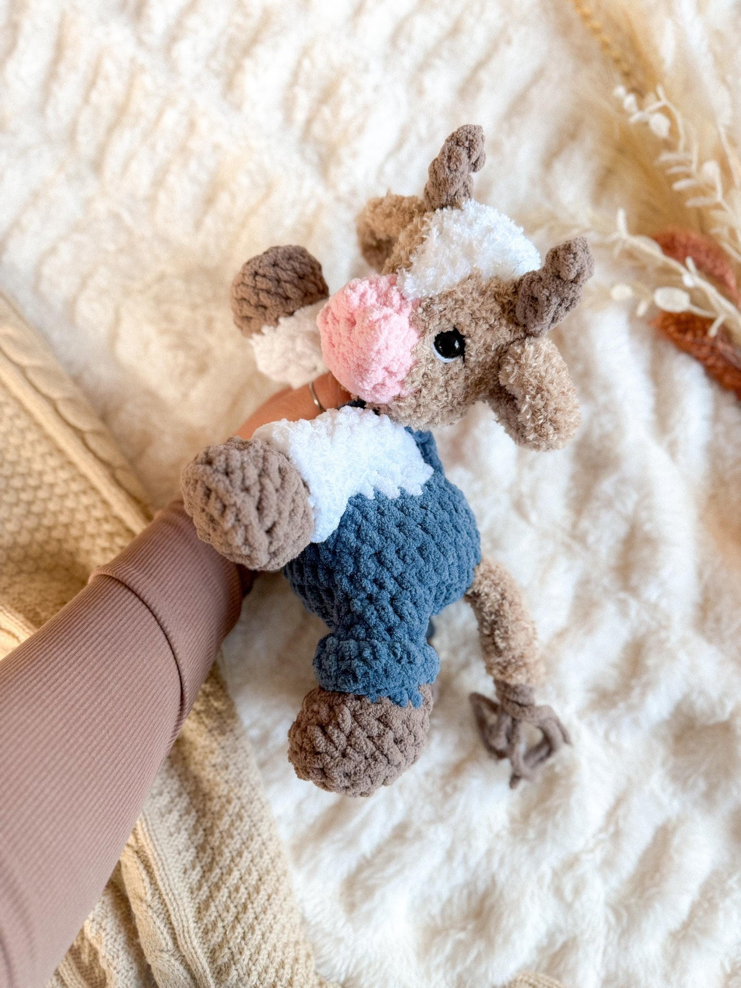Cyrus Cow Plushie | Ready to Ship Crochet Cow |