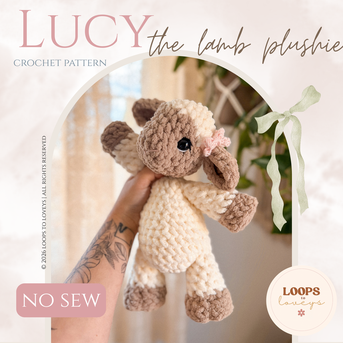Lucy the Lamb Plushie crochet pattern | NO SEW crochet pattern |