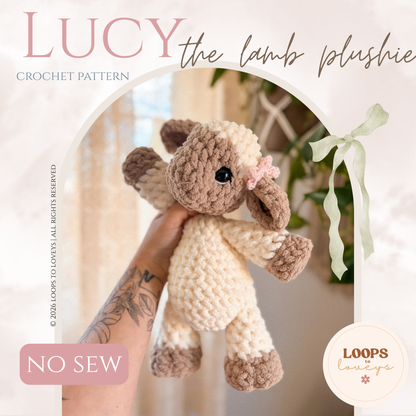 Lucy the Lamb Plushie crochet pattern | NO SEW crochet pattern |