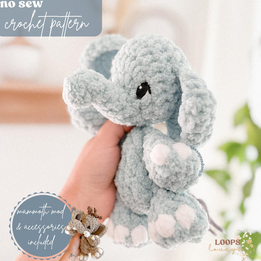 Emmie the baby Elephant crochet pattern | NO SEW crochet pattern |