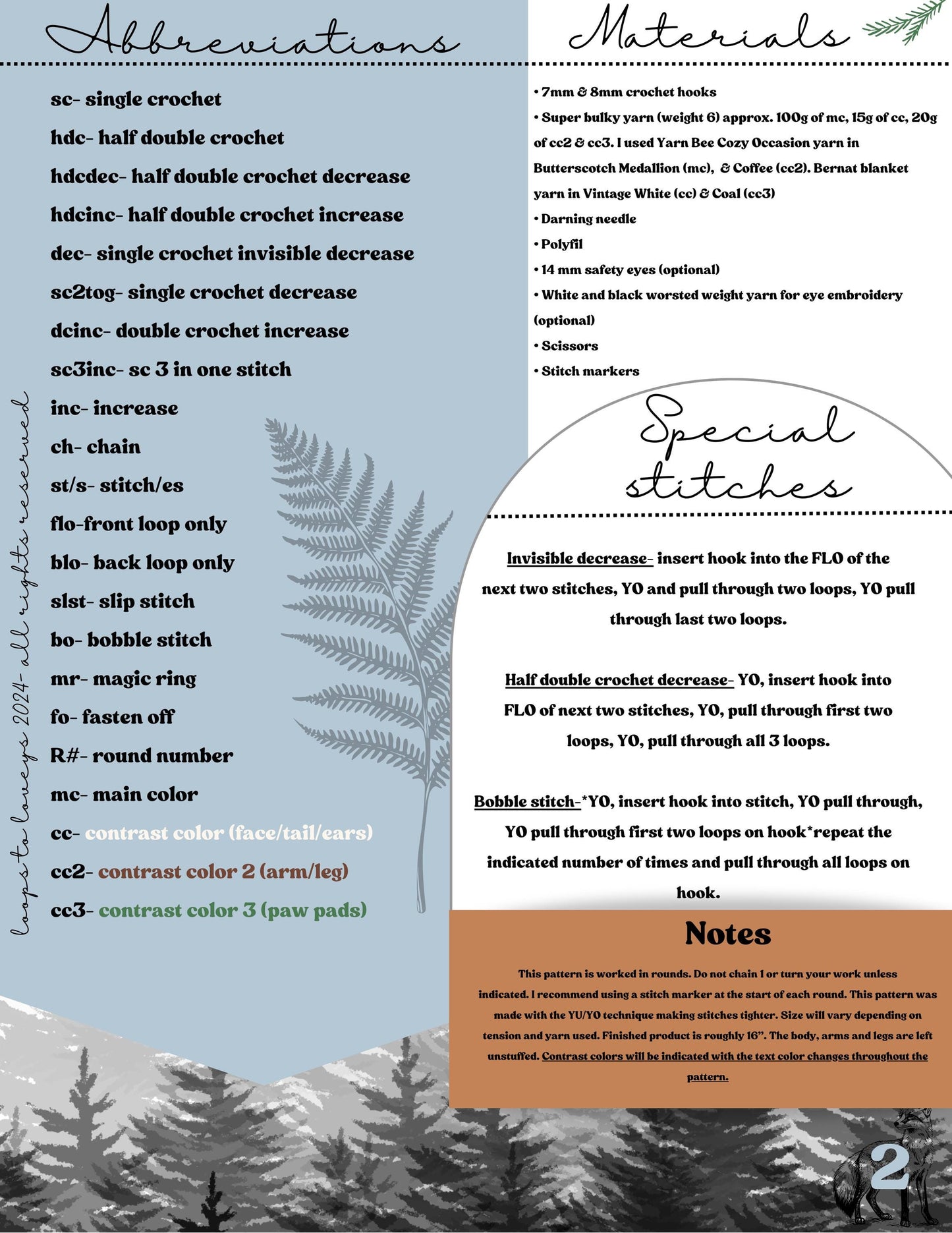 Archie the Fox | LOW SEW crochet pattern |