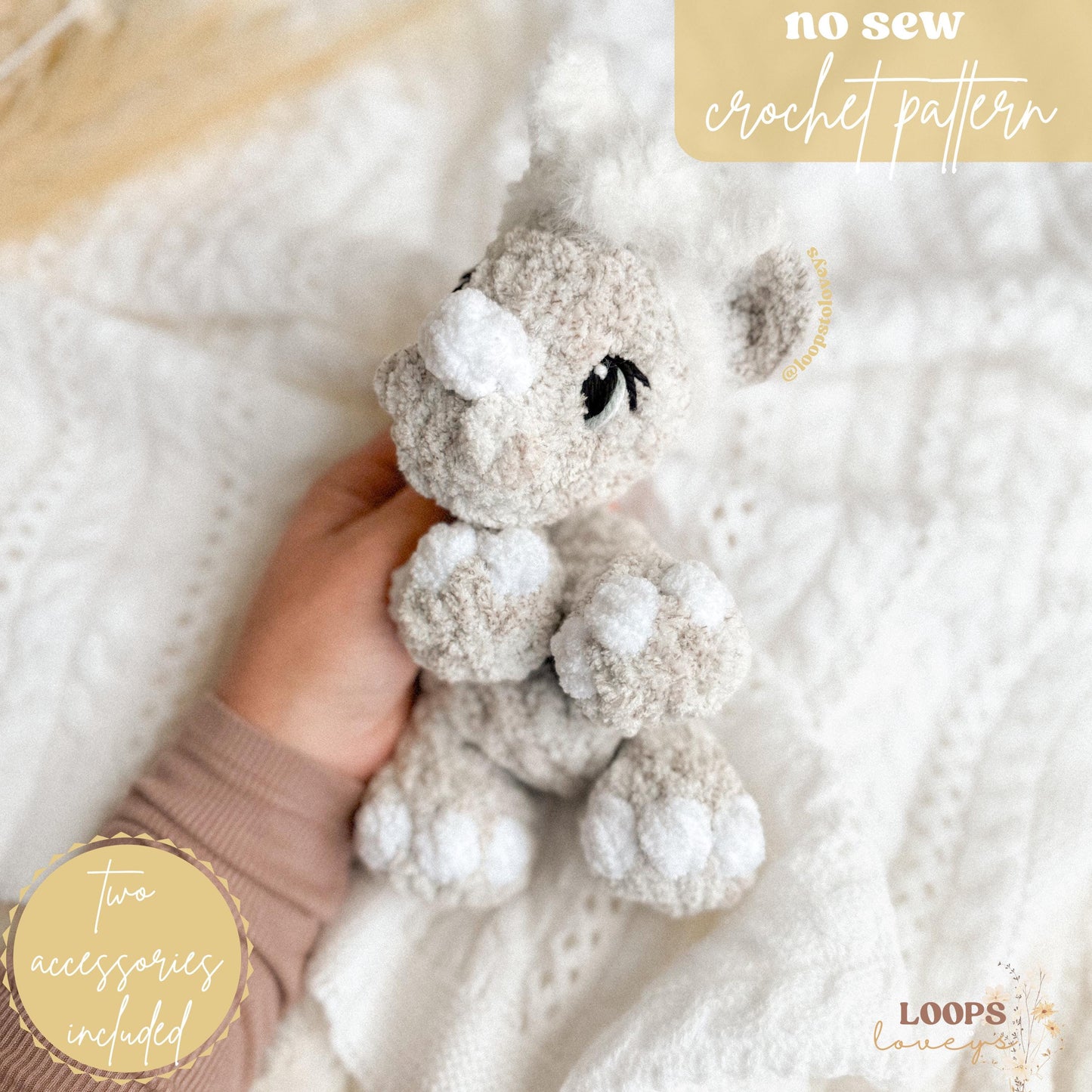 Rumble the baby Rhino crochet pattern | NO SEW crochet pattern |
