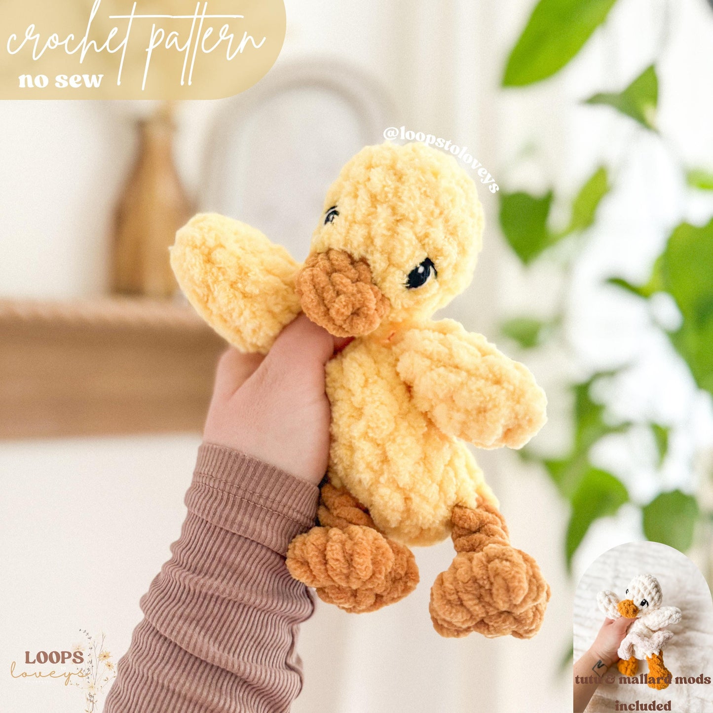 Duncan Duckling crochet pattern | NO SEW crochet pattern |
