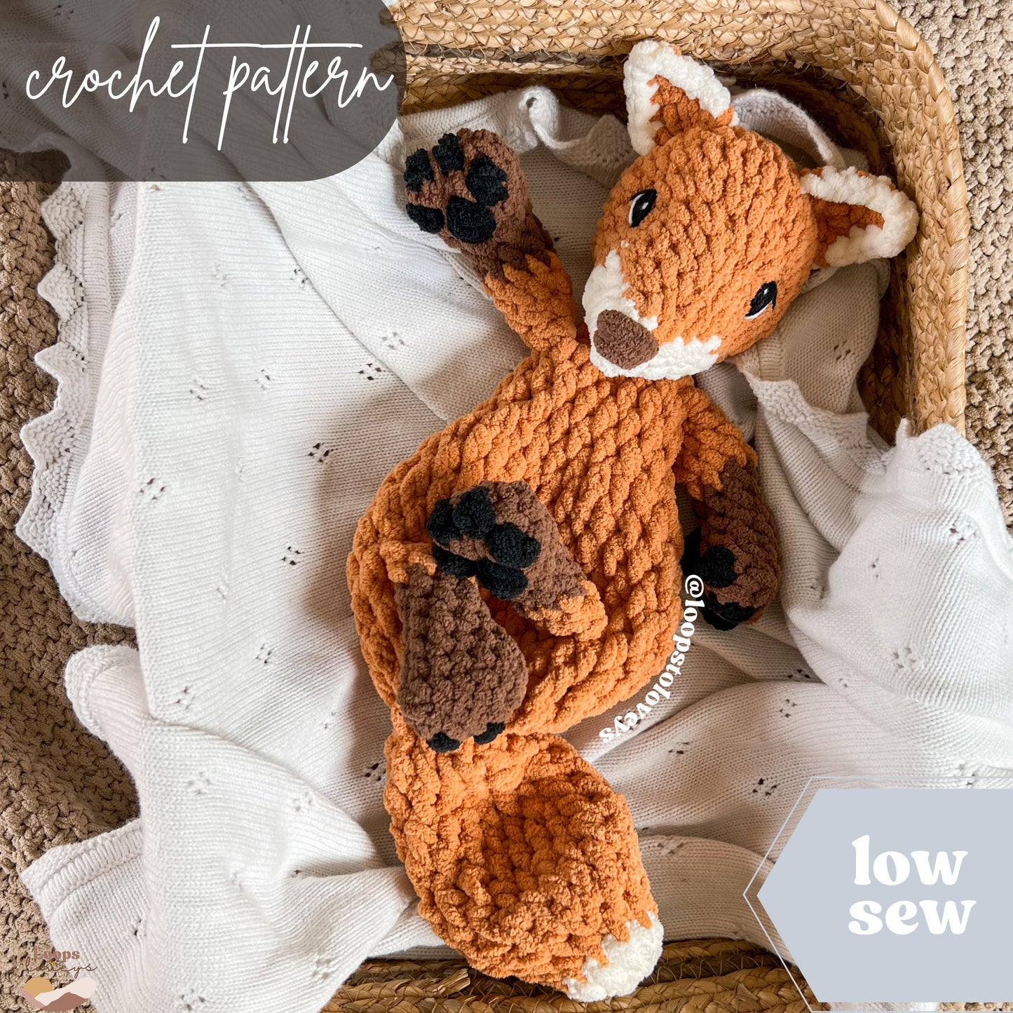 Archie the Fox | LOW SEW crochet pattern |