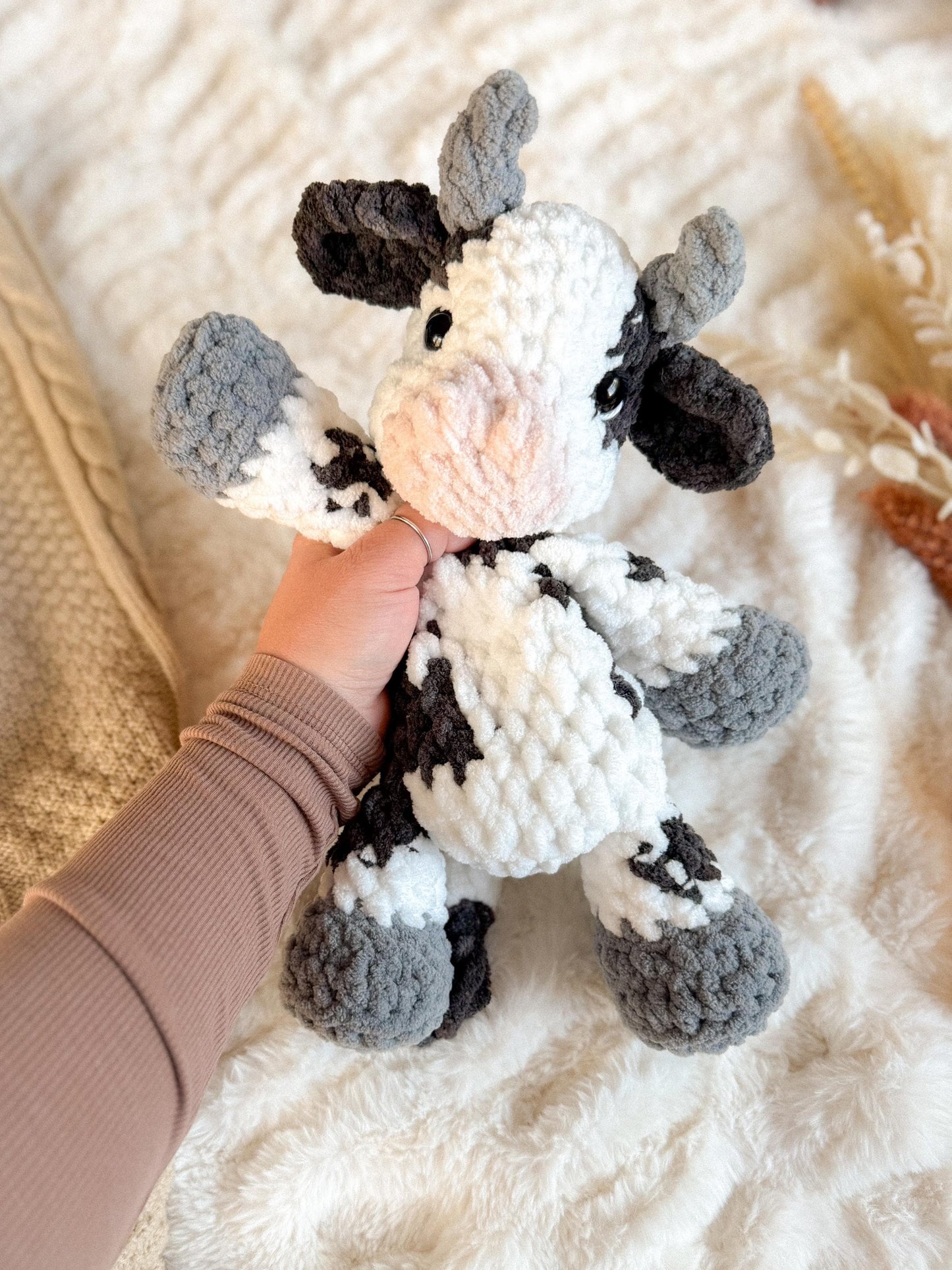 Cyrus Cow Lovey | Ready to Ship Crochet Cow |