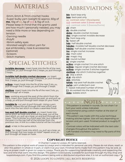 Goldie the Goat Lovey crochet pattern | NO SEW crochet pattern |