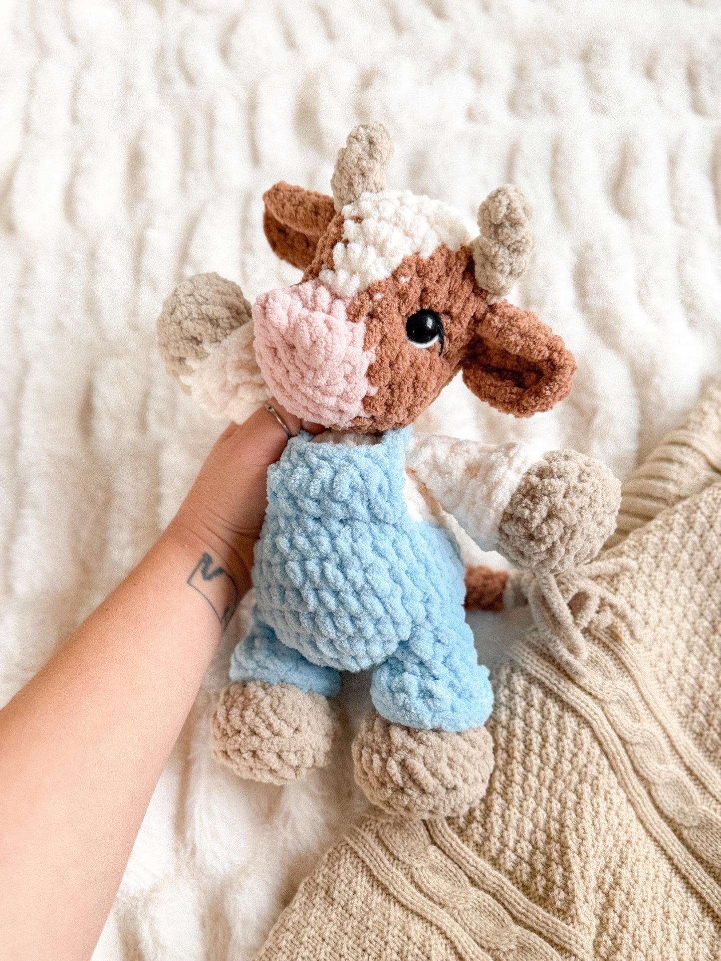 Cyrus Cow Plushie | Ready to Ship Crochet Cow |