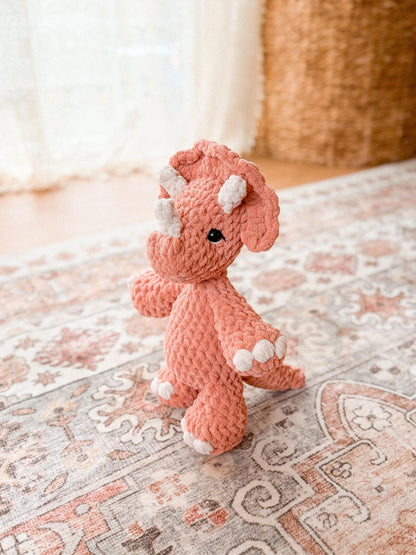 Theo Triceratops plushie crochet pattern | NO SEW crochet pattern |