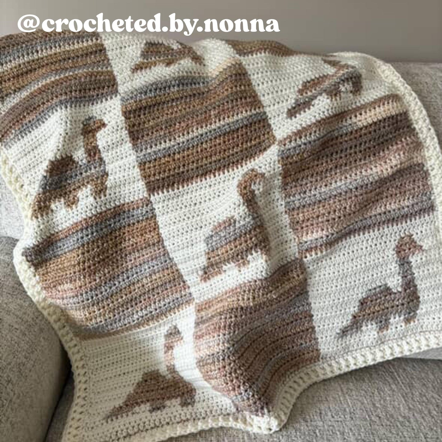 Check-a-saurus Blanket Crochet Pattern