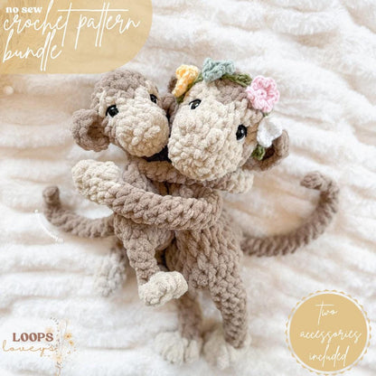 Monkey crochet pattern Bundle | NO SEW crochet pattern |