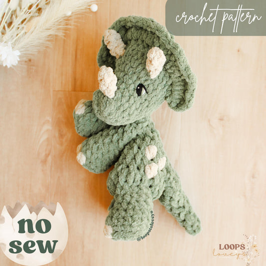 Theo Triceratops crochet pattern | NO SEW crochet pattern |