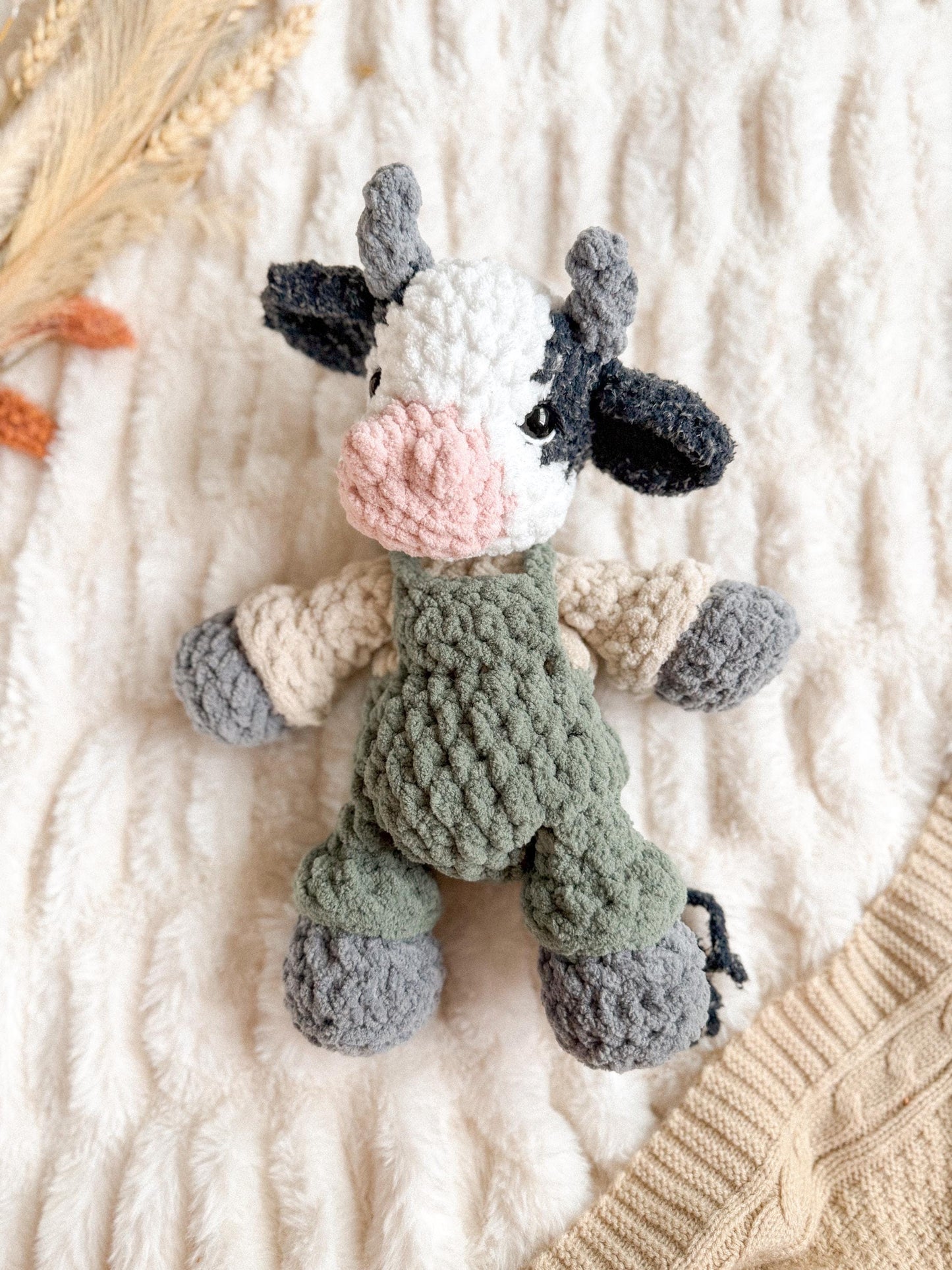 Cyrus Cow Lovey | Ready to Ship Crochet Cow |