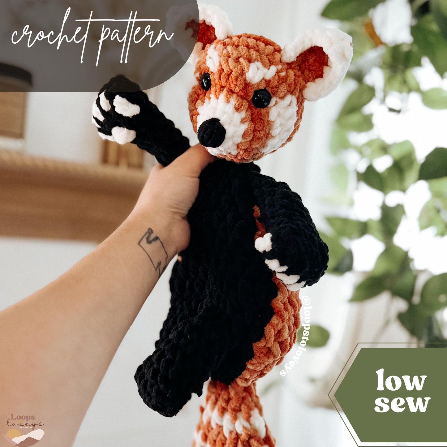 Rory the Red Panda | LOW SEW crochet pattern