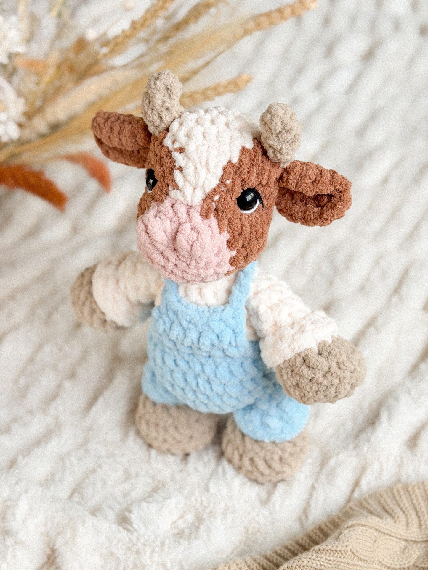 Cyrus Cow Plushie | Ready to Ship Crochet Cow |