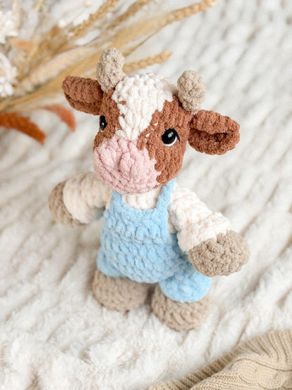 Cyrus Cow Plushie | Ready to Ship Crochet Cow |