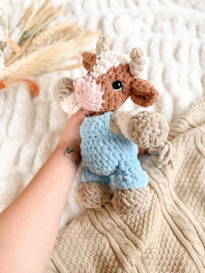 Cyrus Cow Plushie | Ready to Ship Crochet Cow |