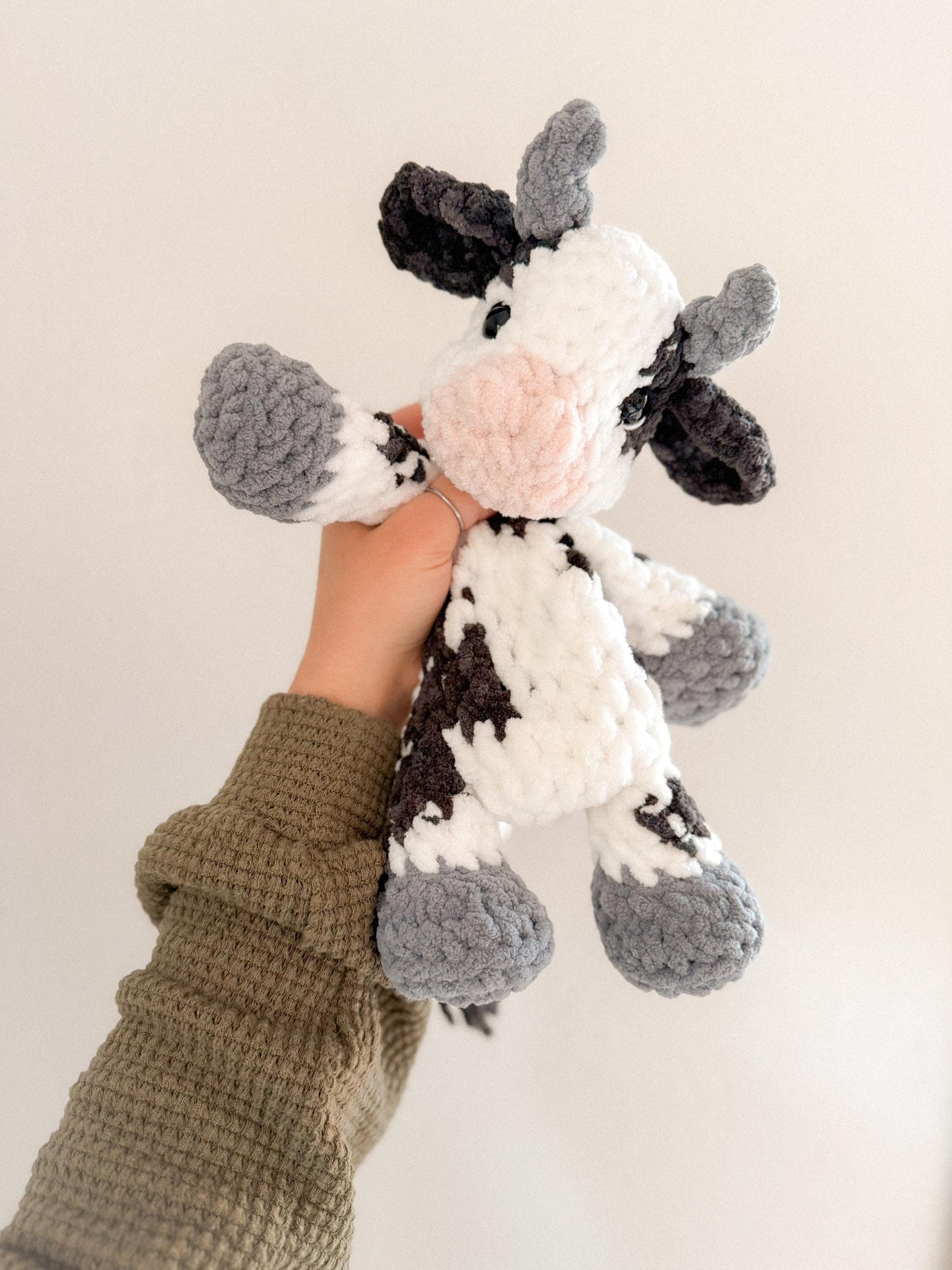 Cyrus Cow Lovey | Ready to Ship Crochet Cow |