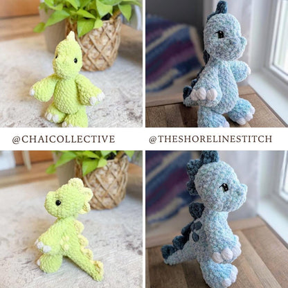 Dax Dinosaur Plushie crochet pattern | NO SEW crochet pattern | crochet dino | amigurumi | crochet dinosaur pattern | crochet pattern