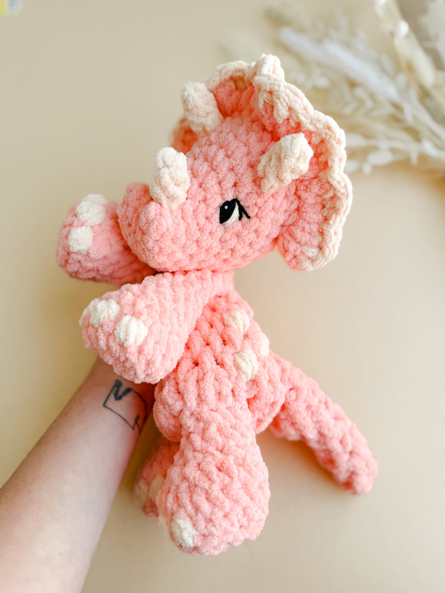 Theo Triceratops Lovey | Ready to Ship Dino Lovey |