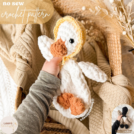 Daisy Goose snuggler crochet pattern | NO SEW crochet pattern |