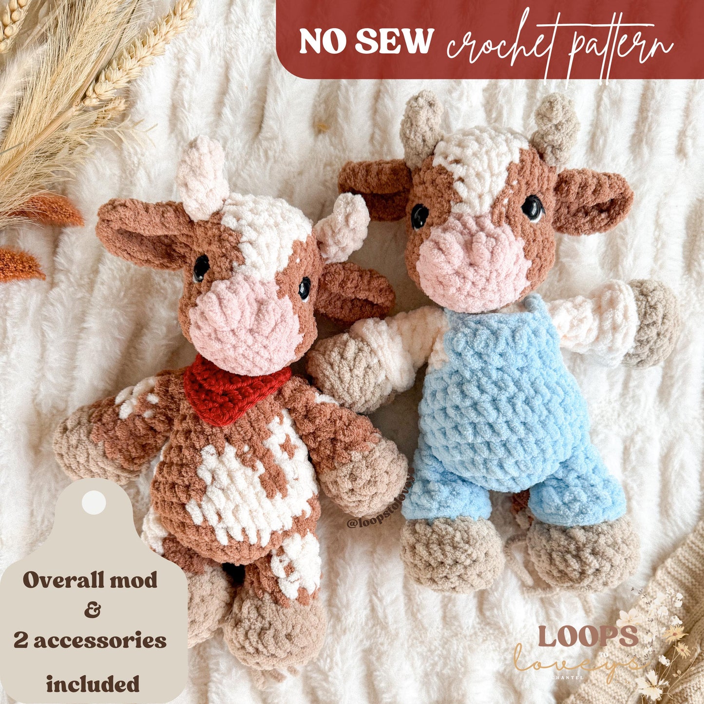 Cyrus Cow Plushie crochet pattern | NO SEW crochet pattern |
