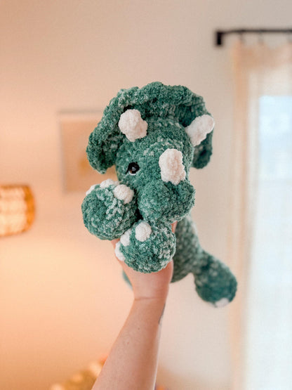 Theo Triceratops plushie crochet pattern | NO SEW crochet pattern |