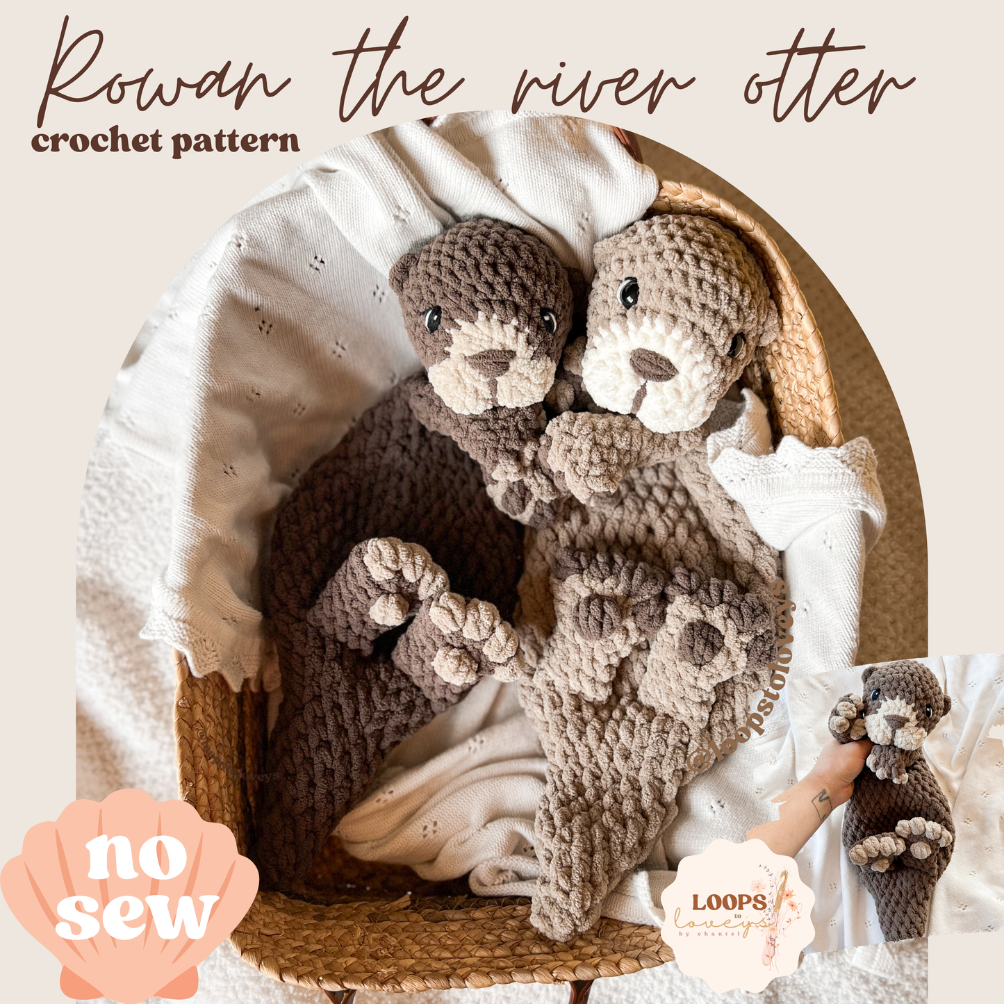 Rowan the River Otter crochet pattern | NO SEW crochet pattern |
