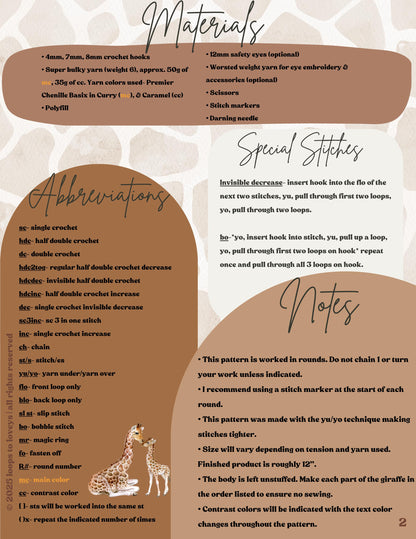 Gianna & Anna Giraffe crochet pattern bundle | NO SEW crochet pattern |