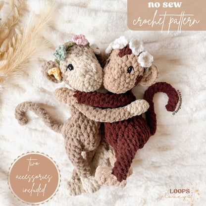Matilda Monkey crochet pattern | NO SEW crochet pattern | crochet monkey | amigurumi | crochet pattern | cute crochet pattern