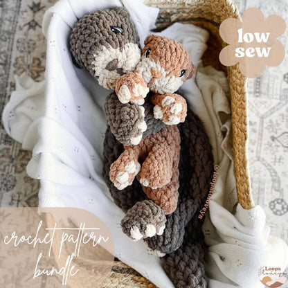 Rowan & Reed Otter crochet pattern bundle | LOW SEW crochet pattern |