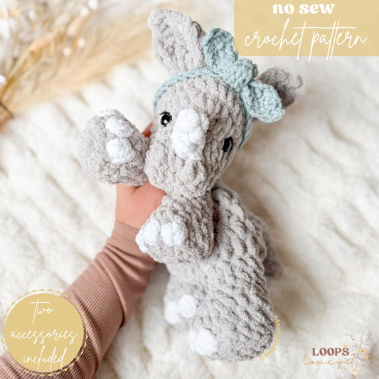Riley Rhino crochet pattern | NO SEW crochet pattern |