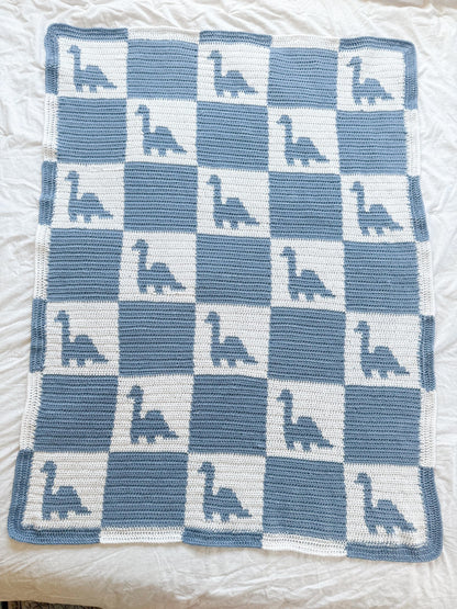 Check-a-saurus Blanket Crochet Pattern