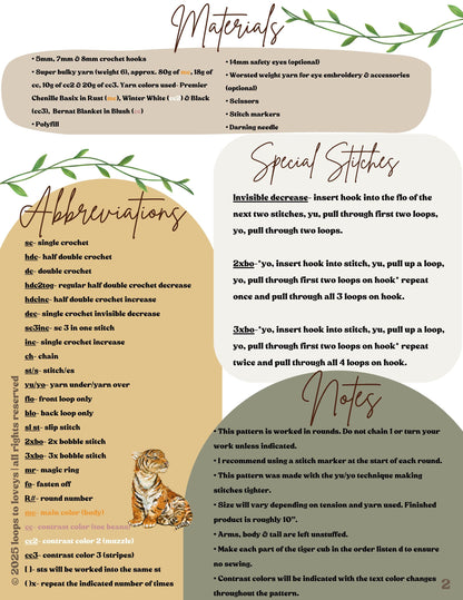 Lucas Lion & Tara Tiger crochet pattern bundle | NO SEW crochet pattern |