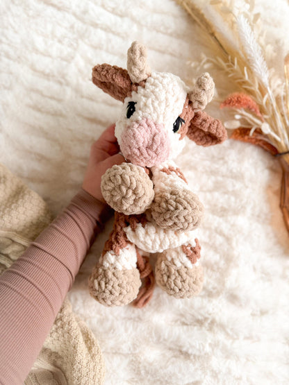 Cyrus Cow Lovey | Ready to Ship Crochet Cow |