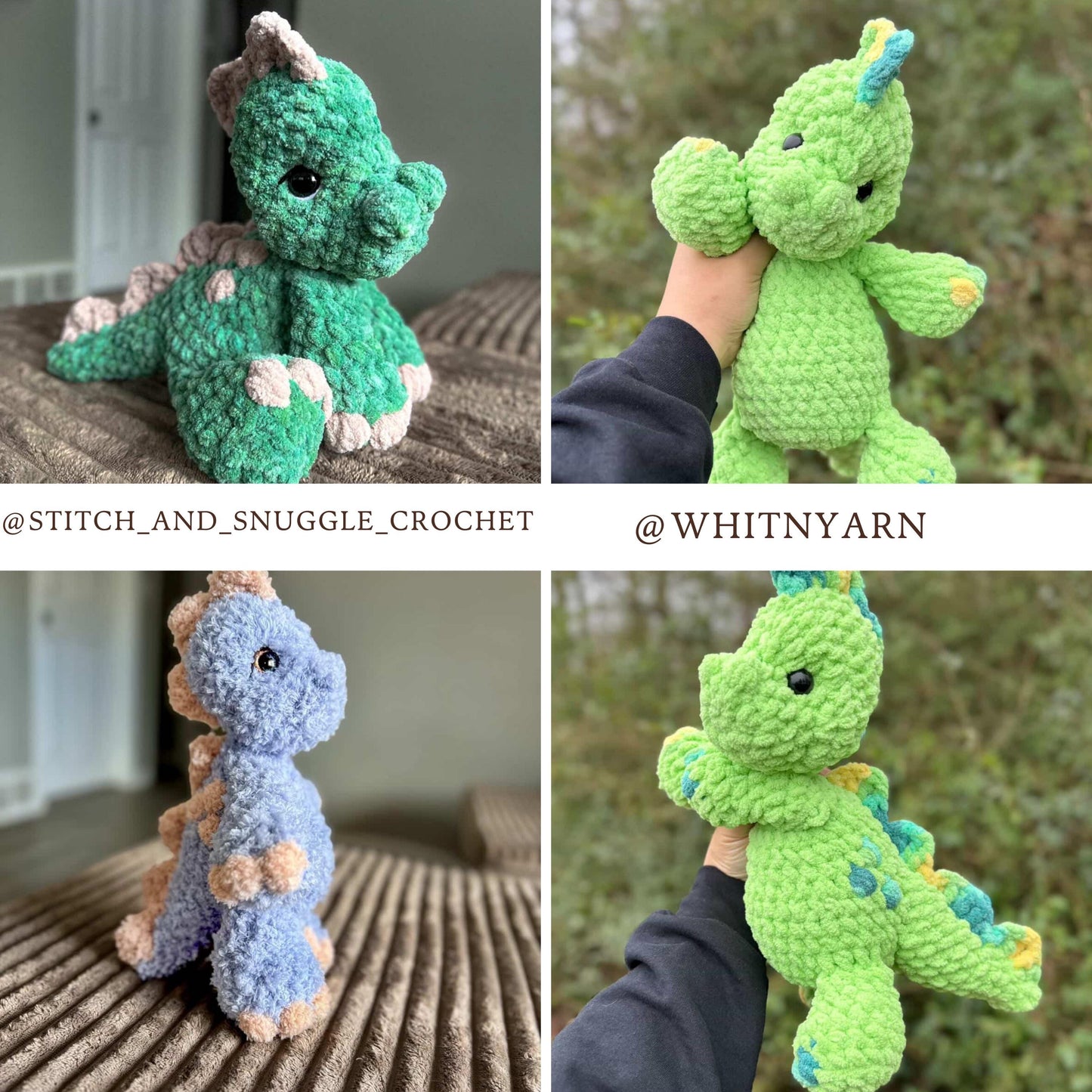 Dax Dinosaur Plushie crochet pattern | NO SEW crochet pattern | crochet dino | amigurumi | crochet dinosaur pattern | crochet pattern