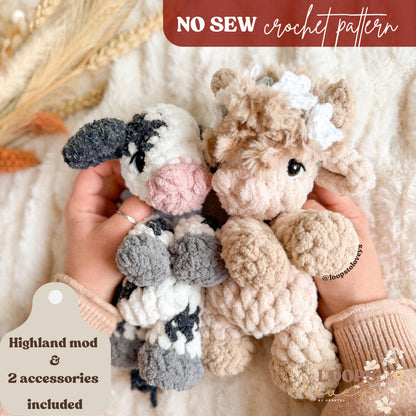 Collette the pocket Calf Snuggler crochet pattern | NO SEW crochet pattern |