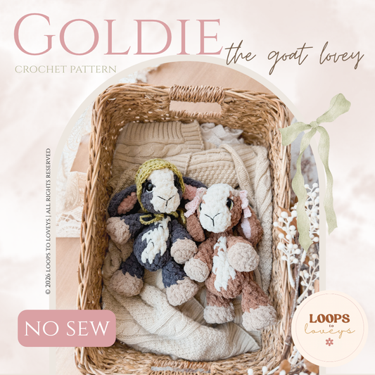 Goldie the Goat Lovey crochet pattern | NO SEW crochet pattern |