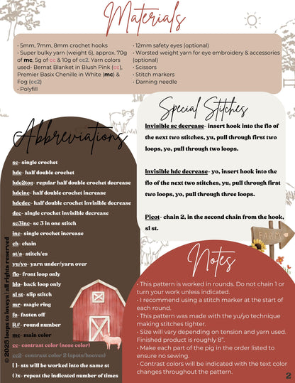 Wren the Pocket Piglet crochet pattern | NO SEW crochet pattern | crochet pig | amigurumi | crochet pattern | cute crochet pattern