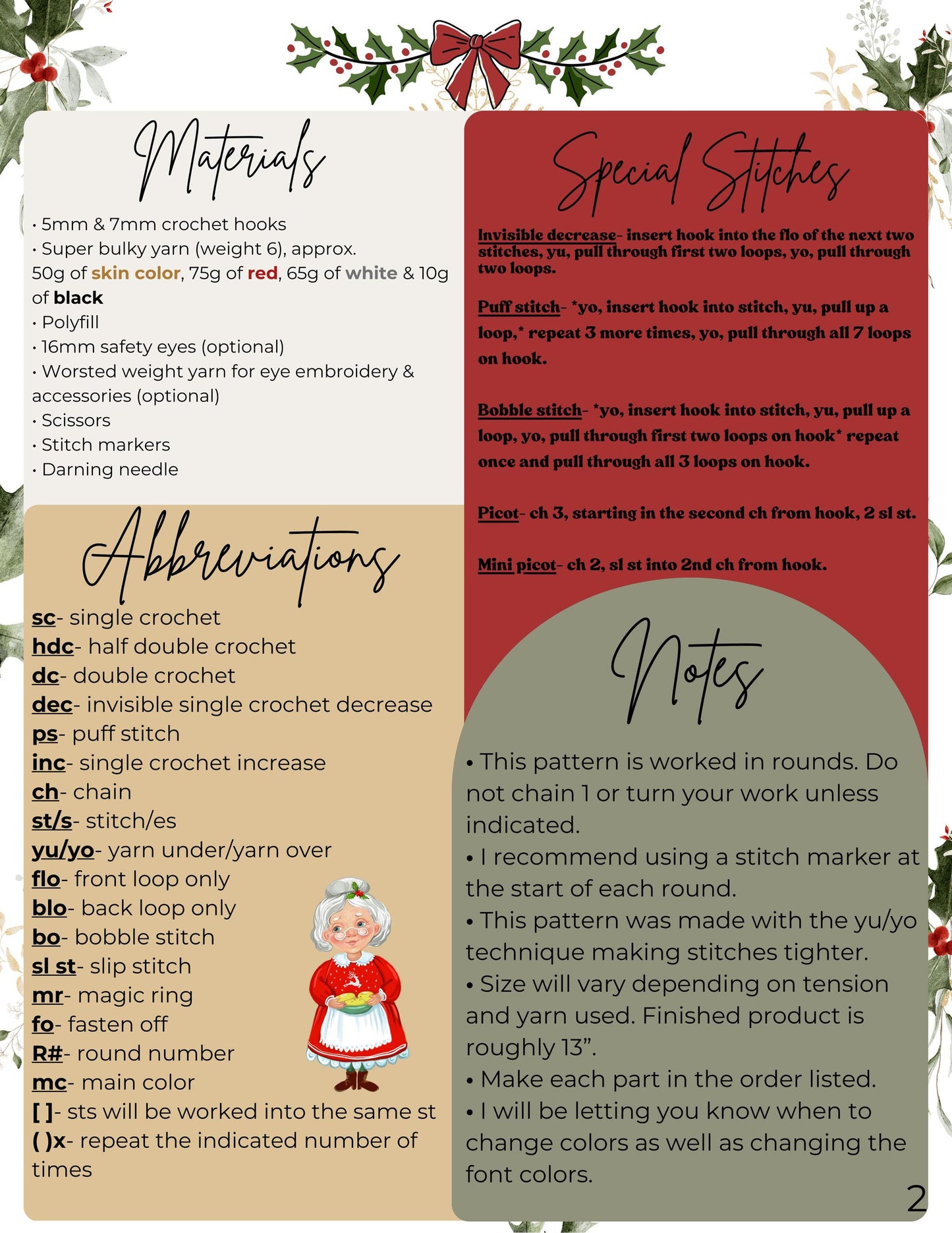 Santa & Mrs Claus crochet pattern | LOW SEW crochet pattern |