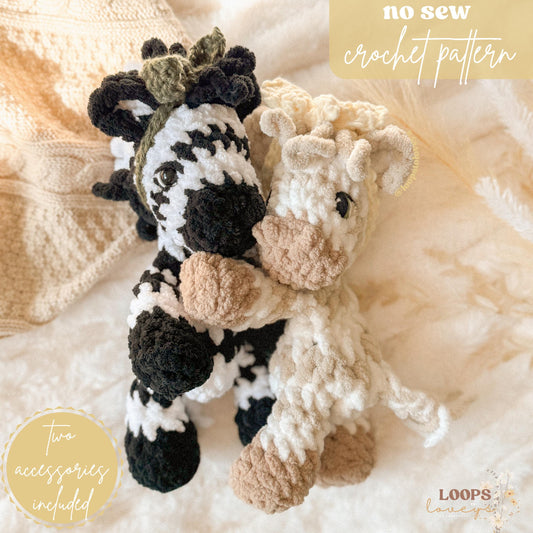 Zadie Zebra crochet pattern | NO SEW crochet pattern | crochet zebra | amigurumi | crochet pattern | cute crochet pattern