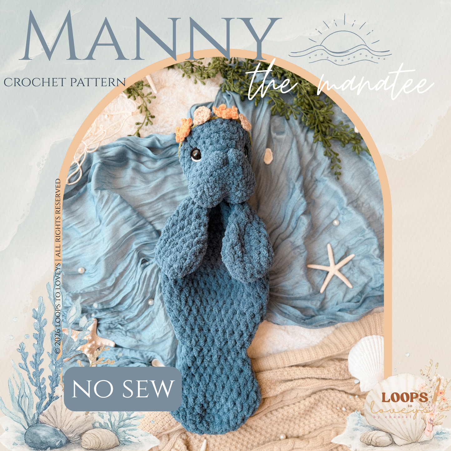 Manny the Manatee crochet pattern | NO SEW crochet pattern |