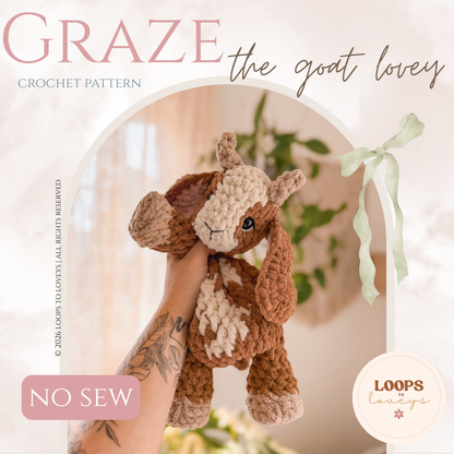 Graze the Goat Lovey crochet pattern | NO SEW crochet pattern |