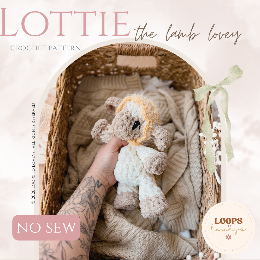 Lottie the Lamb Lovey crochet pattern | NO SEW crochet pattern |