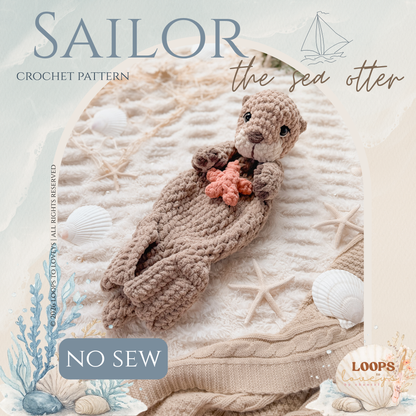 Sailor the Sea Otter crochet pattern | NO SEW crochet pattern |