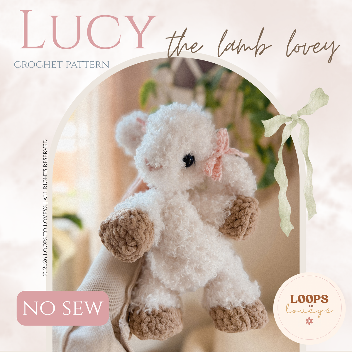 Lucy the Lamb Lovey crochet pattern | NO SEW crochet pattern |