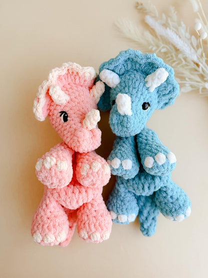 Theo & Tiny Triceratops crochet pattern bundle | NO SEW crochet pattern |