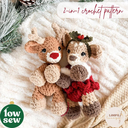 Cedar & Aspen Deer Snuggler crochet pattern | LOW SEW crochet pattern |