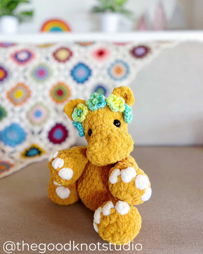 Hallie Hippo plushie crochet pattern | NO SEW crochet pattern |