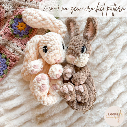Bitsy & Bo the Baby Bunnies crochet pattern | NO SEW crochet pattern |